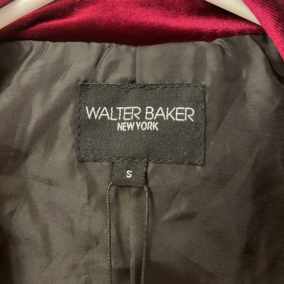 NWT Walter Baker RARE Crop Burgundy Open Front Velvet Blazer Tuxedo Jacket S - Picture 8 of 17